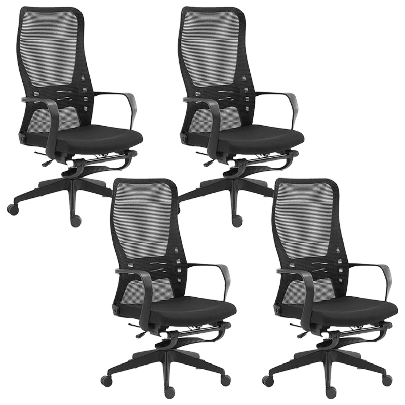 Fixed Arms Desk Chair Adjustable Seat Height Swivel Chair with Wheels