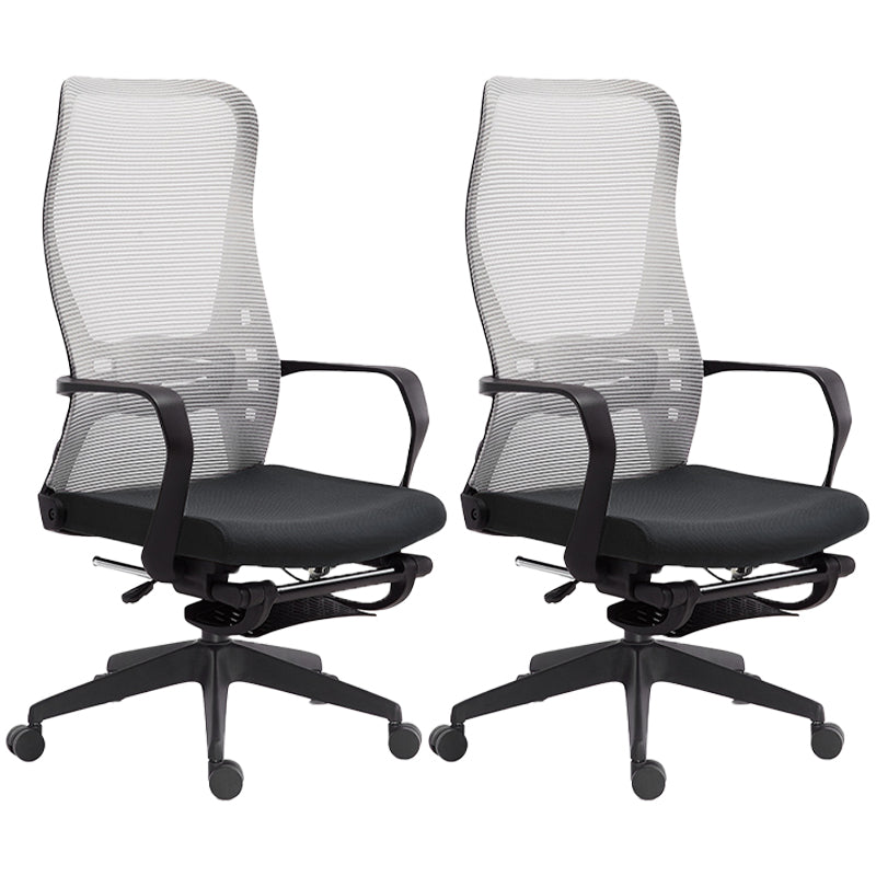 Fixed Arms Desk Chair Adjustable Seat Height Swivel Chair with Wheels