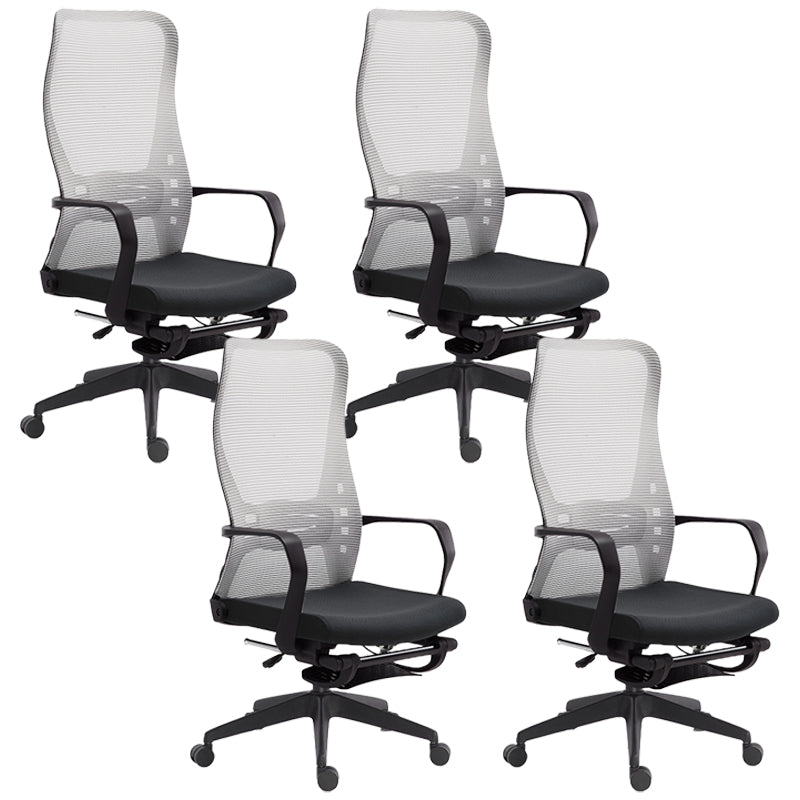 Fixed Arms Desk Chair Adjustable Seat Height Swivel Chair with Wheels