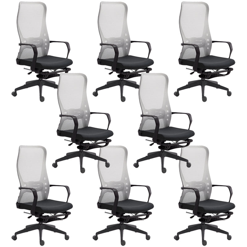 Fixed Arms Desk Chair Adjustable Seat Height Swivel Chair with Wheels