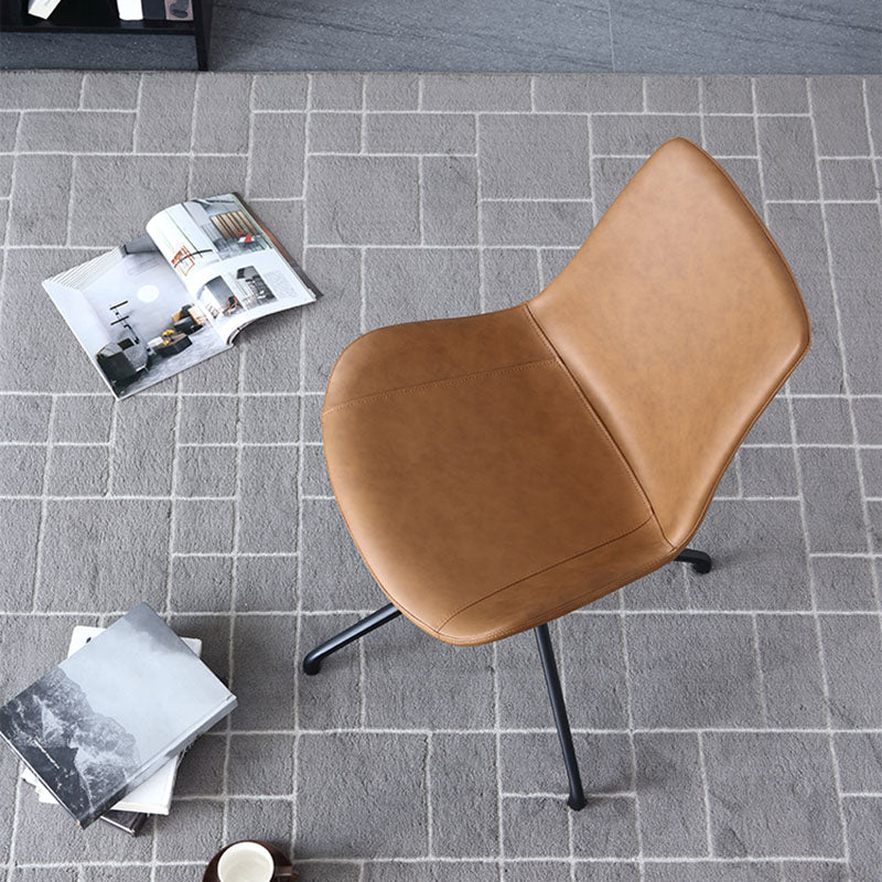 Contemporary No Arm Task Chair Leather Conference Chair for Office