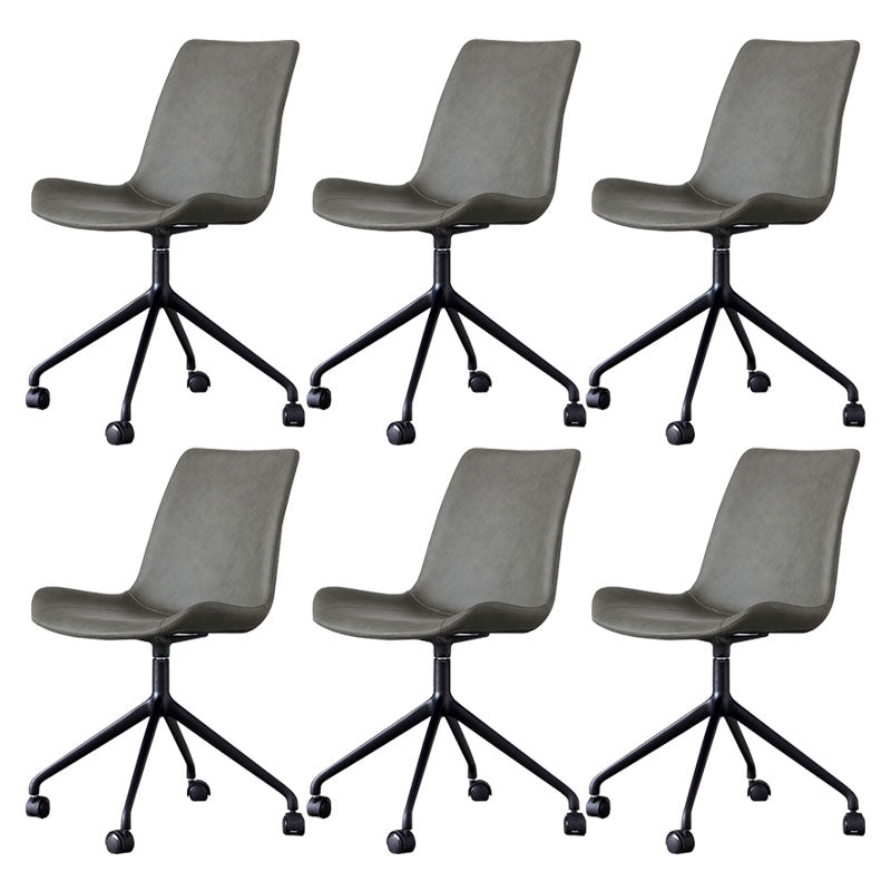 Contemporary No Arm Task Chair Leather Conference Chair for Office