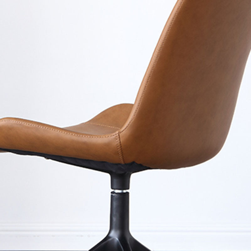 Contemporary No Arm Task Chair Leather Conference Chair for Office