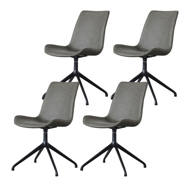 Contemporary No Arm Task Chair Leather Conference Chair for Office