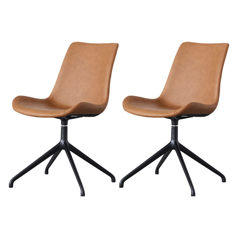 Contemporary No Arm Task Chair Leather Conference Chair for Office