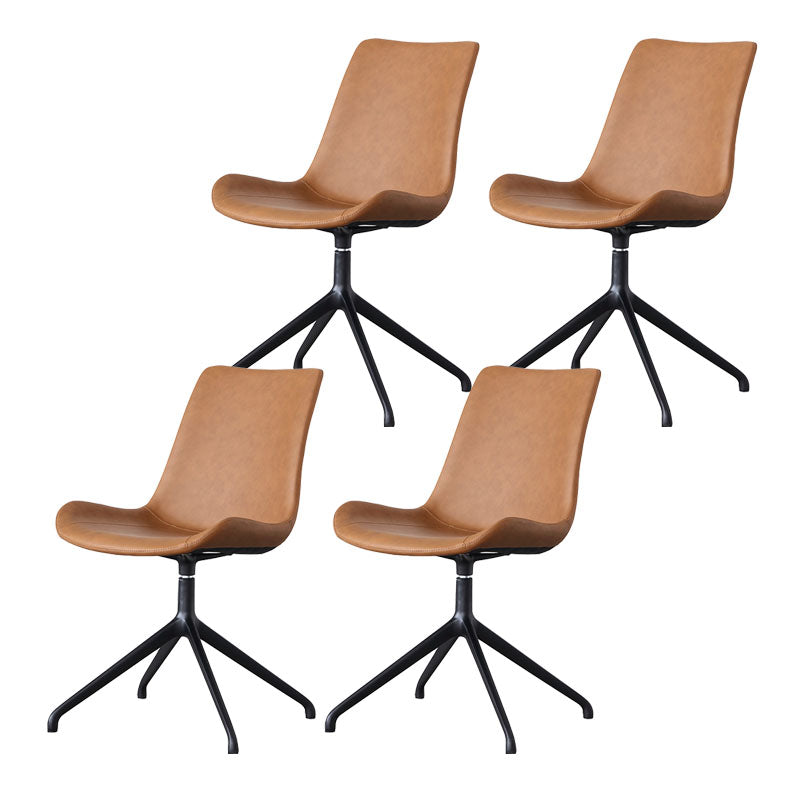 Contemporary No Arm Task Chair Leather Conference Chair for Office