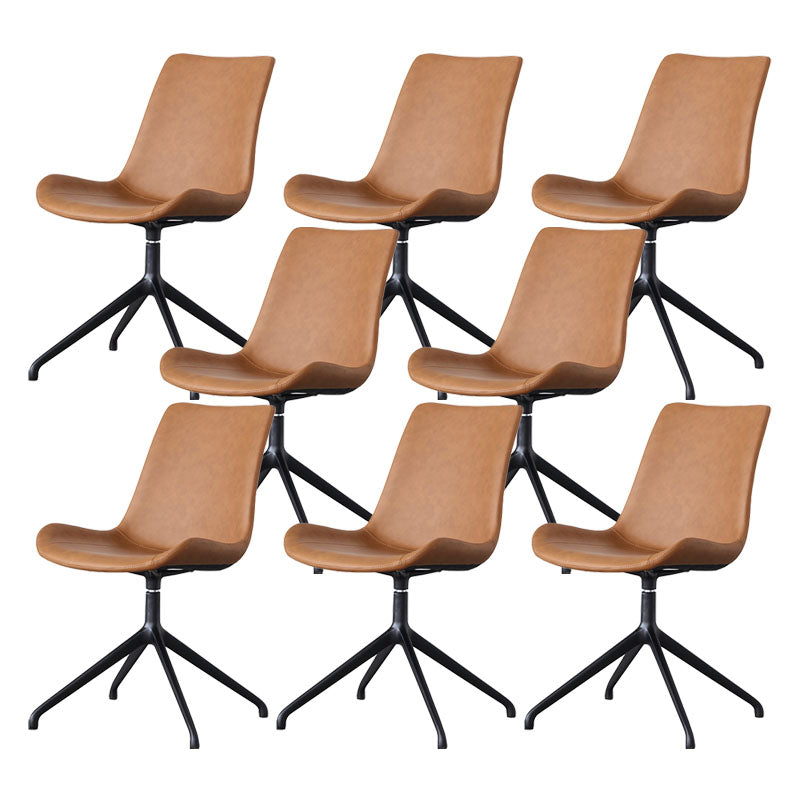 Contemporary No Arm Task Chair Leather Conference Chair for Office