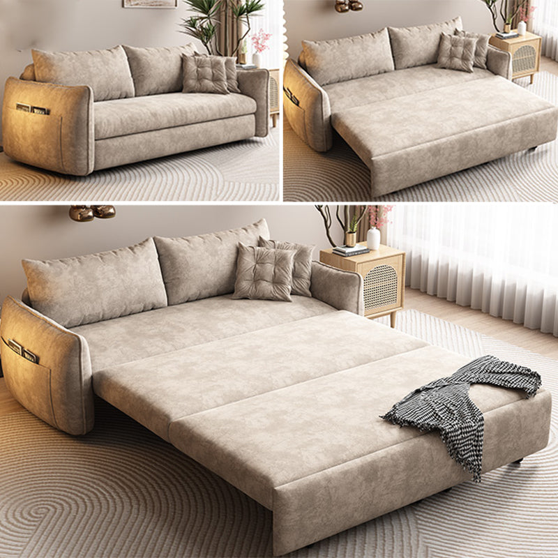 Glam Style Futon Sleeper Sofa Bed Living Room Square Arms Sofa Futon