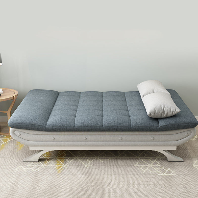 35.43" H Cotton Blend Convertible Sofas Biscuit Back Armless Sofa Bed