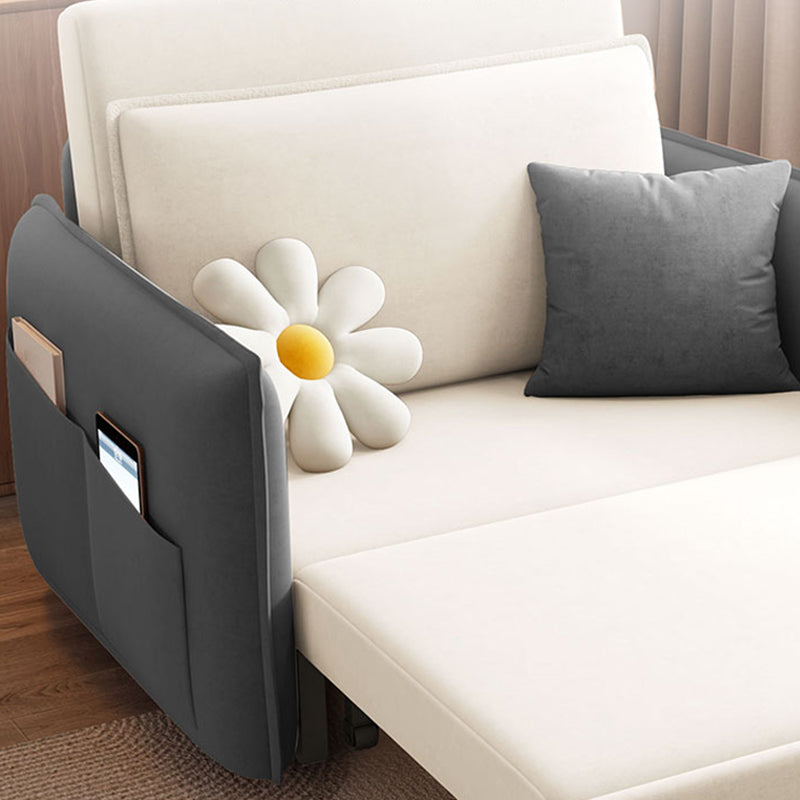 Glam Styled 35.43" H Sleeper Sofa Upholstered Square Arms Sofa Bed