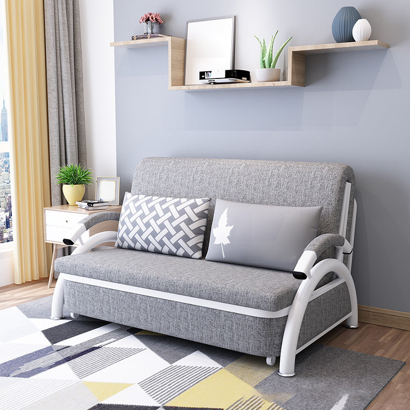 33.46"H Linen Sleeper Scandinavian Styled Sofa Bed with Pillows