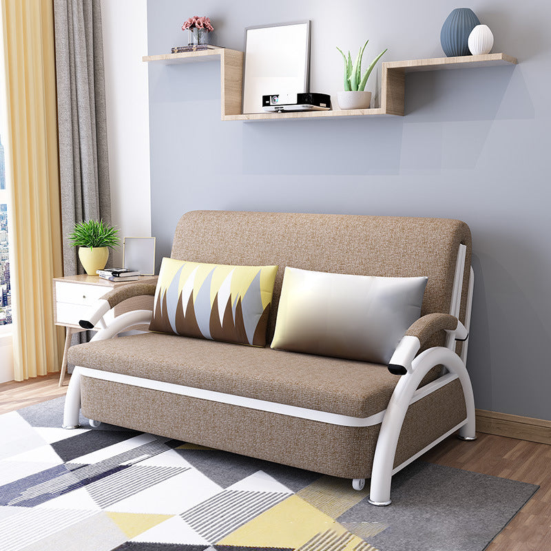 33.46"H Linen Sleeper Scandinavian Styled Sofa Bed with Pillows