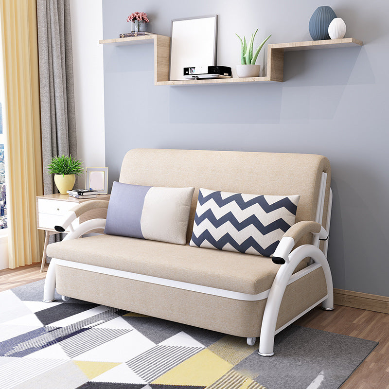 33.46"H Linen Sleeper Scandinavian Styled Sofa Bed with Pillows