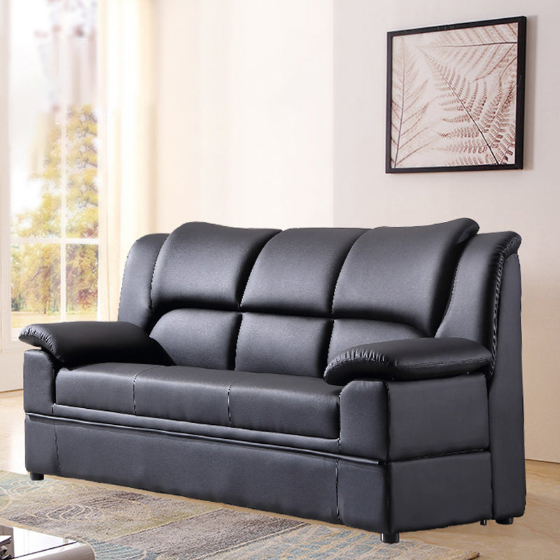 Modern Leather Pillow Top Arms Sleeper Sofa Biscuit Back Sofa Bed