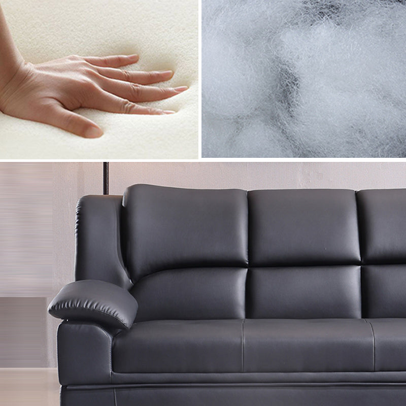 Modern Leather Pillow Top Arms Sleeper Sofa Biscuit Back Sofa Bed