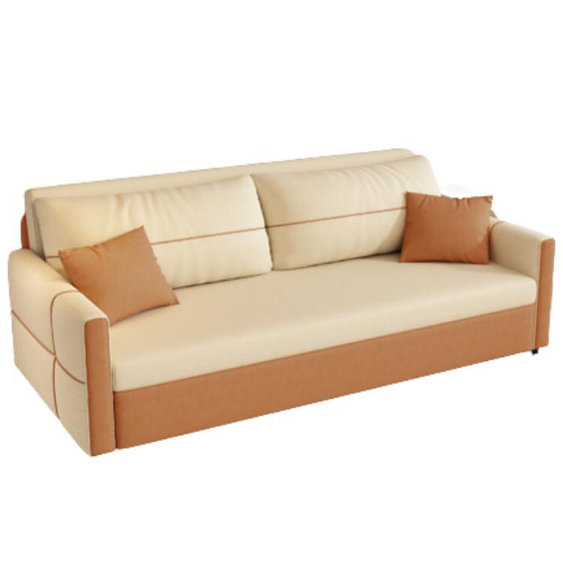 Scandinavian Square Arm Sofa Bed 33.46" H Sleeper with Storage