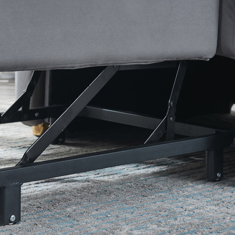 Contemporary Faux Leather Sleeper Sofa Biscuit Back Armless Sofa Bed