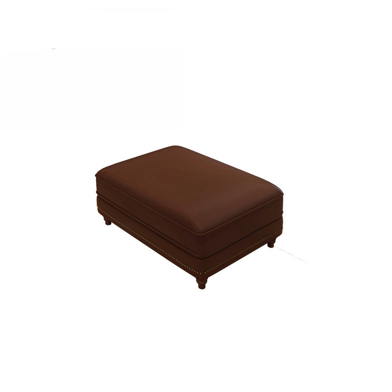 Flared Arm Tufted Back Sectional Sofa Mid-century Modern Brown Sectional