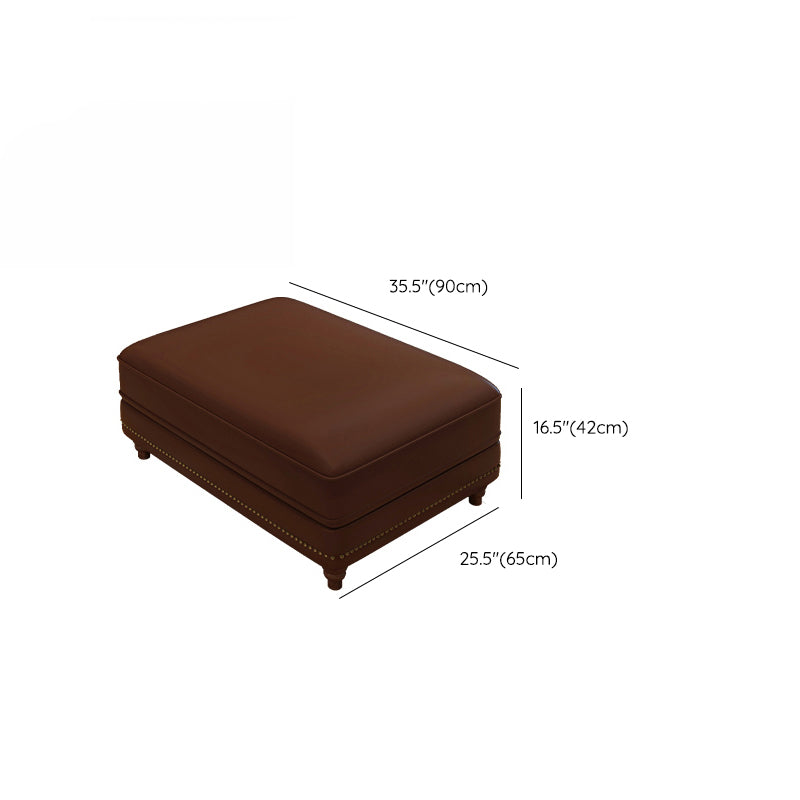 Flared Arm Tufted Back Sectional Sofa Mid-century Modern Brown Sectional