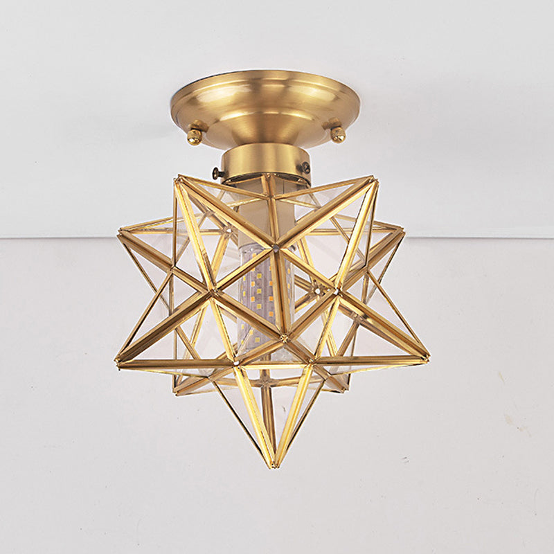 Modern Star Shape Flush Mount Light Fixtures 1 Light Flush Mount Ceiling Light