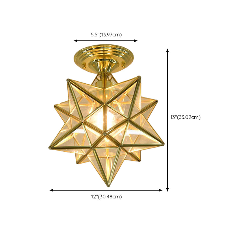 Modern Star Shape Flush Mount Light Fixtures 1 Light Flush Mount Ceiling Light
