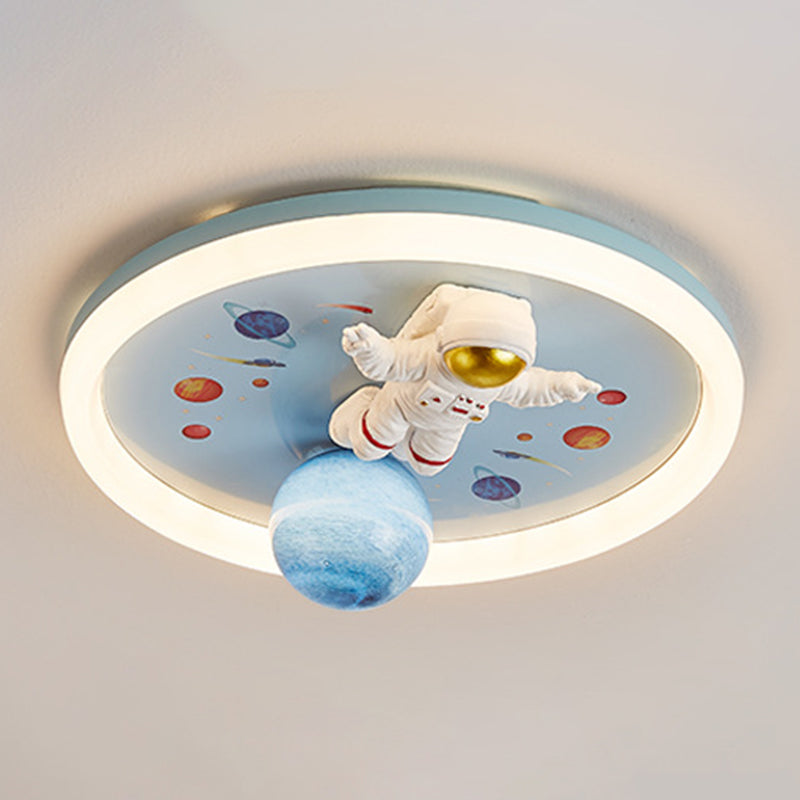 Modern Ceiling Lamp Colorful LED Flush Mount Light Fixture with Acrylic Shade for Bedroom