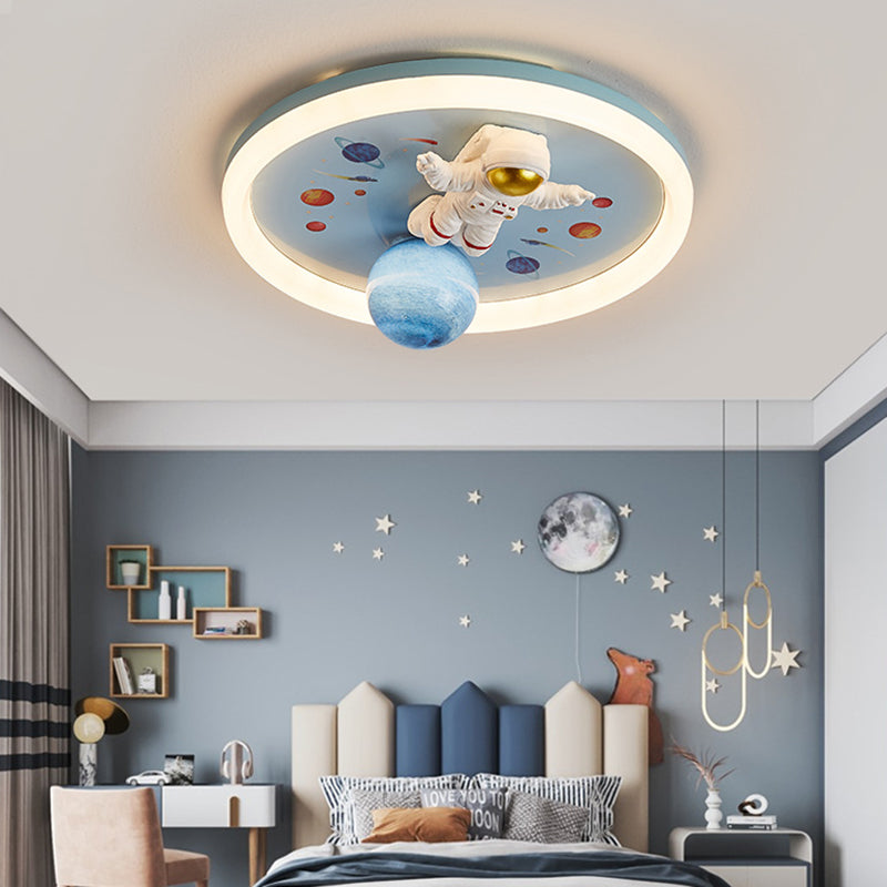 Modern Ceiling Lamp Colorful LED Flush Mount Light Fixture with Acrylic Shade for Bedroom
