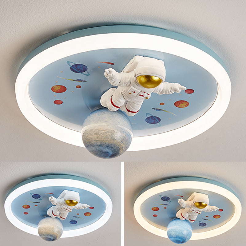 Modern Ceiling Lamp Colorful LED Flush Mount Light Fixture with Acrylic Shade for Bedroom