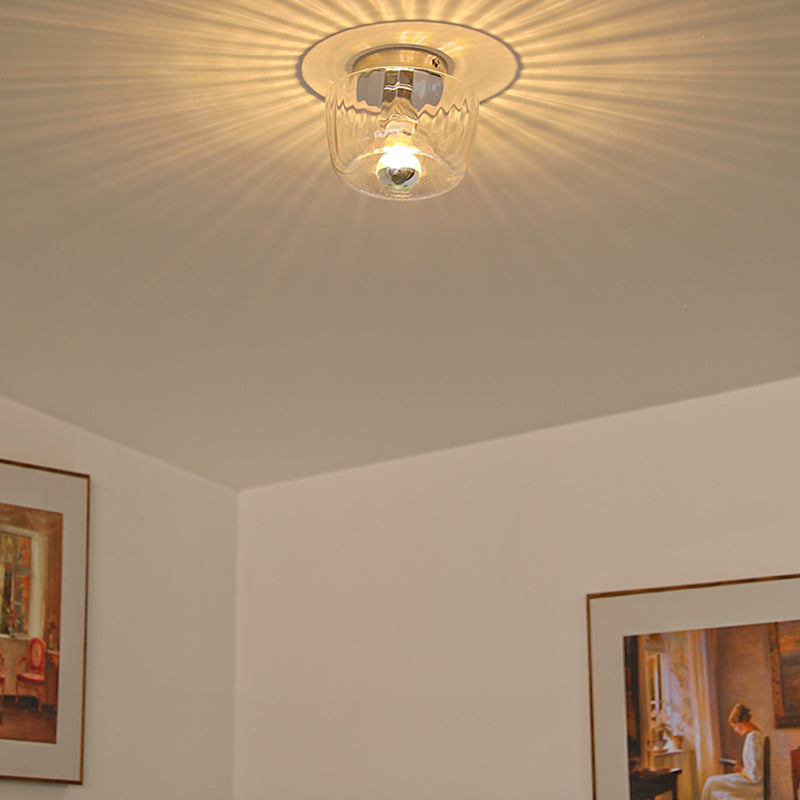 Modern Simple Glass Ceiling Light Circle Shape Ceiling Lamp for Bedroom
