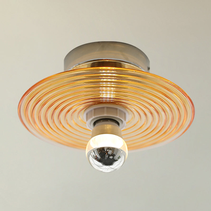 Modern Simple Glass Ceiling Light Circle Shape Ceiling Lamp for Bedroom