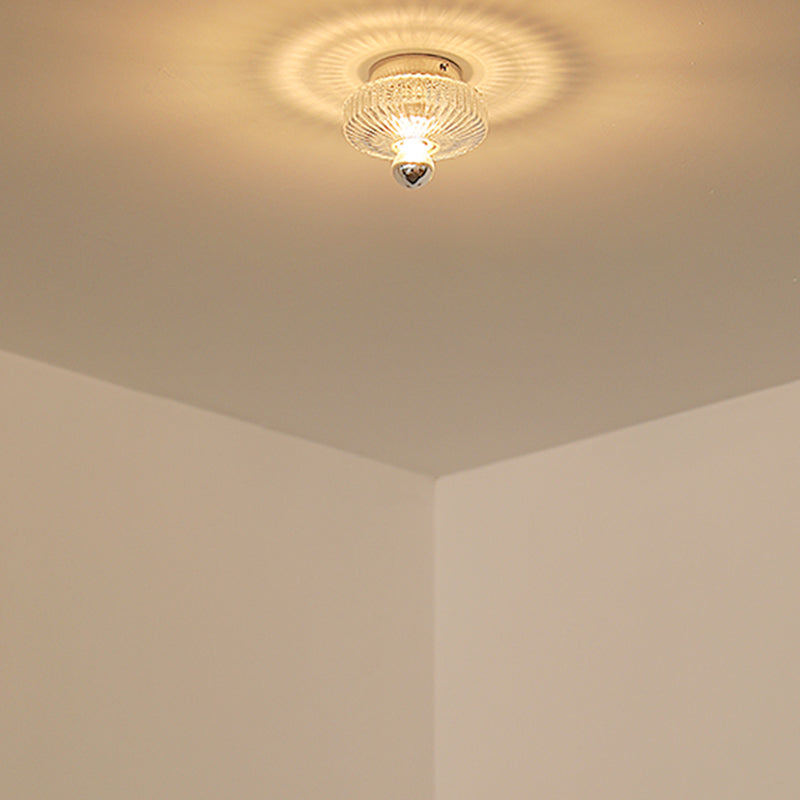 Modern Simple Glass Ceiling Light Circle Shape Ceiling Lamp for Bedroom