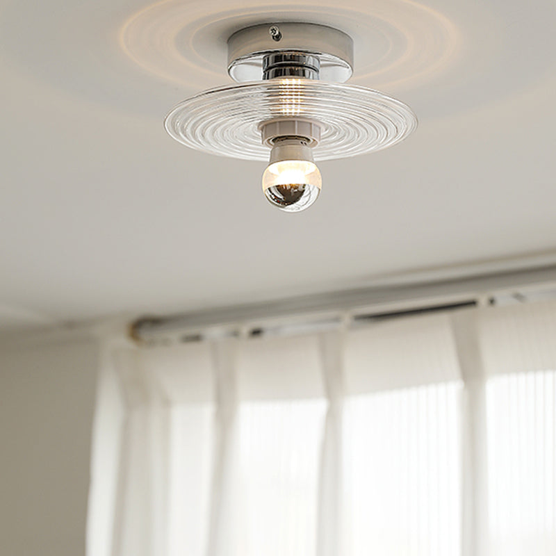 Modern Simple Glass Ceiling Light Circle Shape Ceiling Lamp for Bedroom