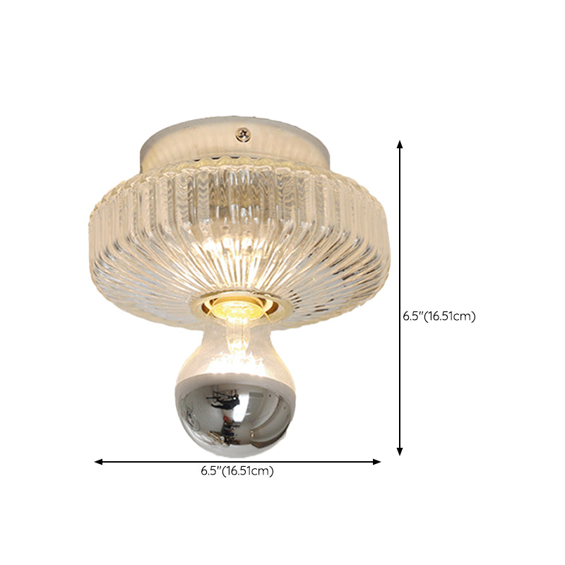 Modern Simple Glass Ceiling Light Circle Shape Ceiling Lamp for Bedroom
