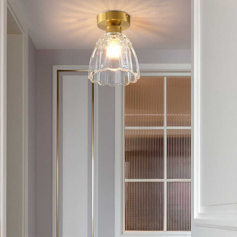 Modern Simple Glass Ceiling Light Bell Shape Ceiling Lamp for Bedroom