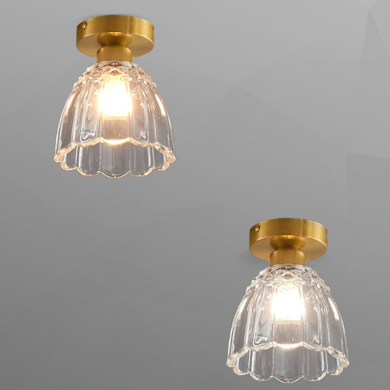 Modern Simple Glass Ceiling Light Bell Shape Ceiling Lamp for Bedroom