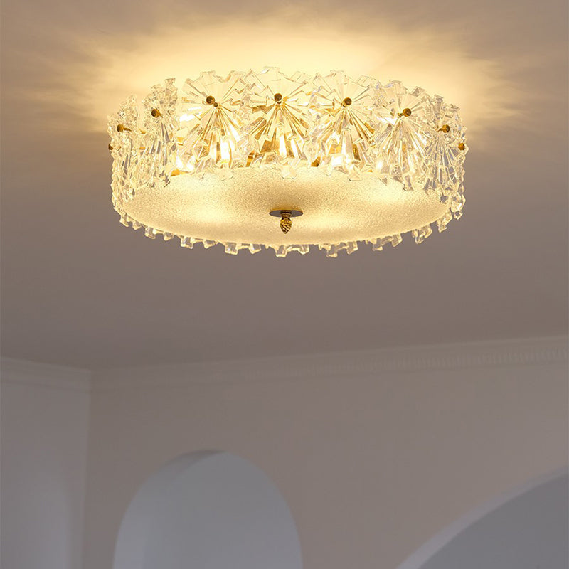 Modern Simple Glass Ceiling Light Round Shape Ceiling Lamp for Bedroom