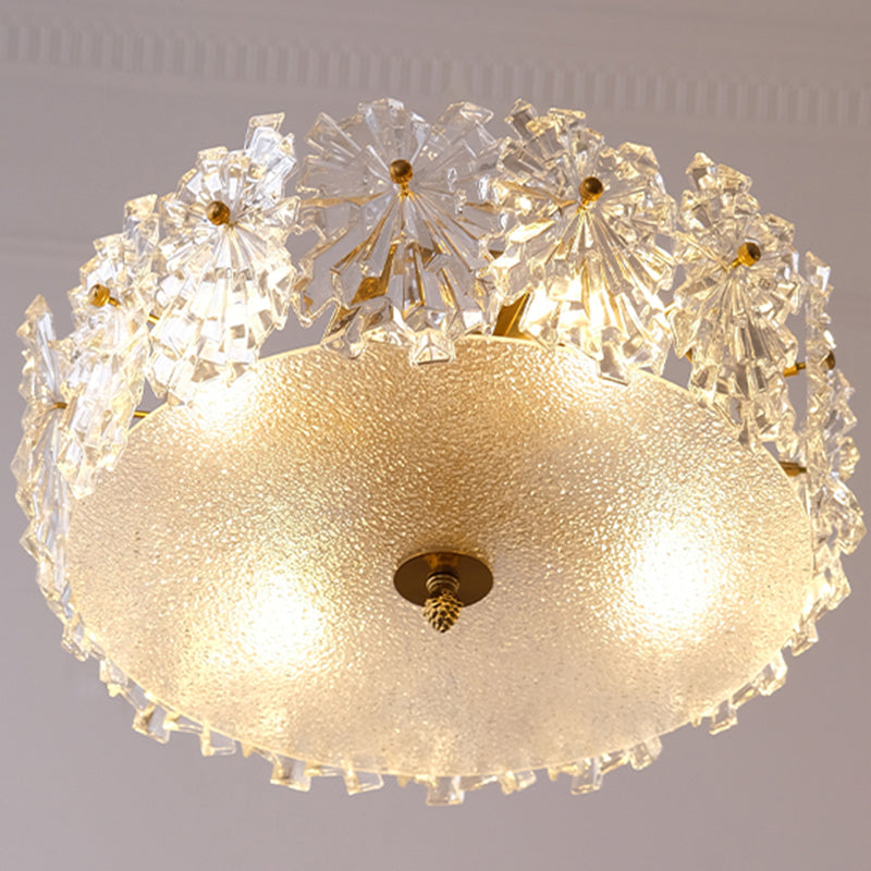 Modern Simple Glass Ceiling Light Round Shape Ceiling Lamp for Bedroom