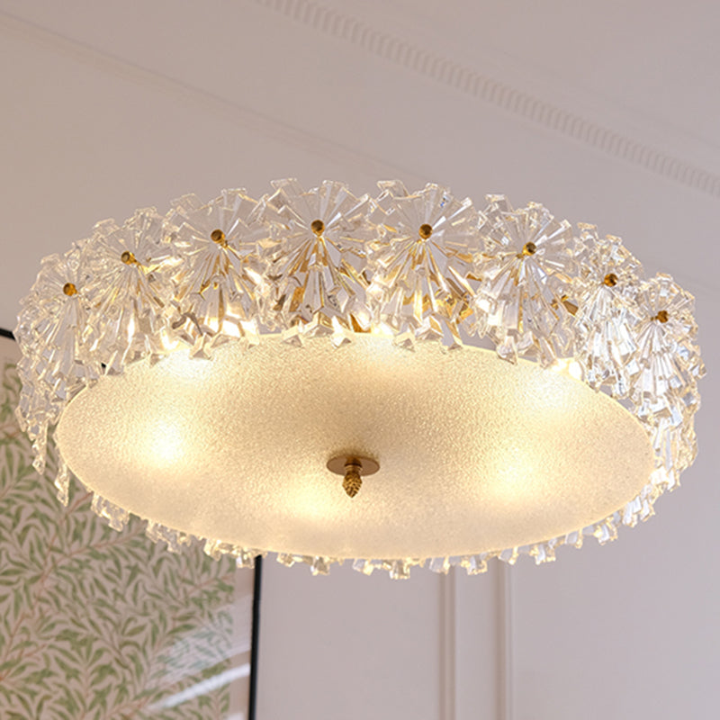 Modern Simple Glass Ceiling Light Round Shape Ceiling Lamp for Bedroom