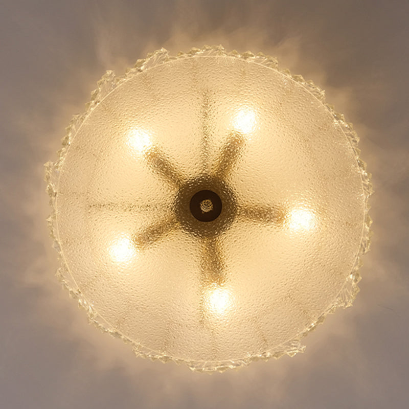 Modern Simple Glass Ceiling Light Round Shape Ceiling Lamp for Bedroom