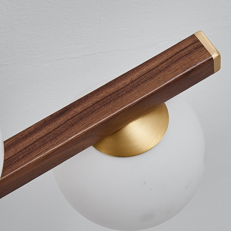 Modern Simple Ceiling Lamp Wooden Ball Shape Shade Ceiling Light for Living Room