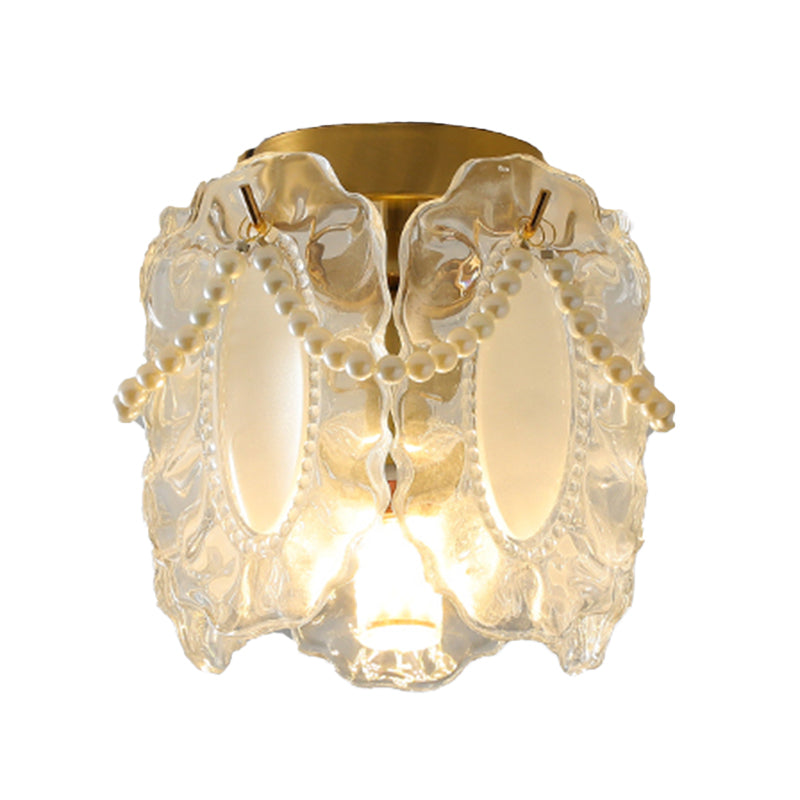 Modern Simple Ceiling Light Geometry Shape Ceiling Lamp with Glass Shade for Bedroom