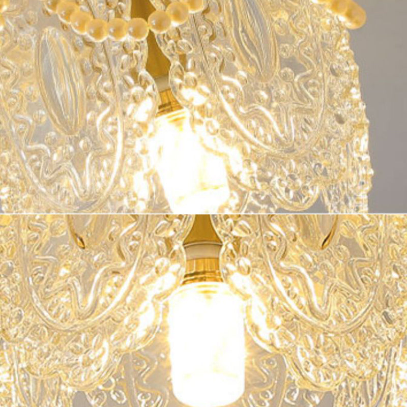 Modern Simple Ceiling Light Geometry Shape Ceiling Lamp with Glass Shade for Bedroom