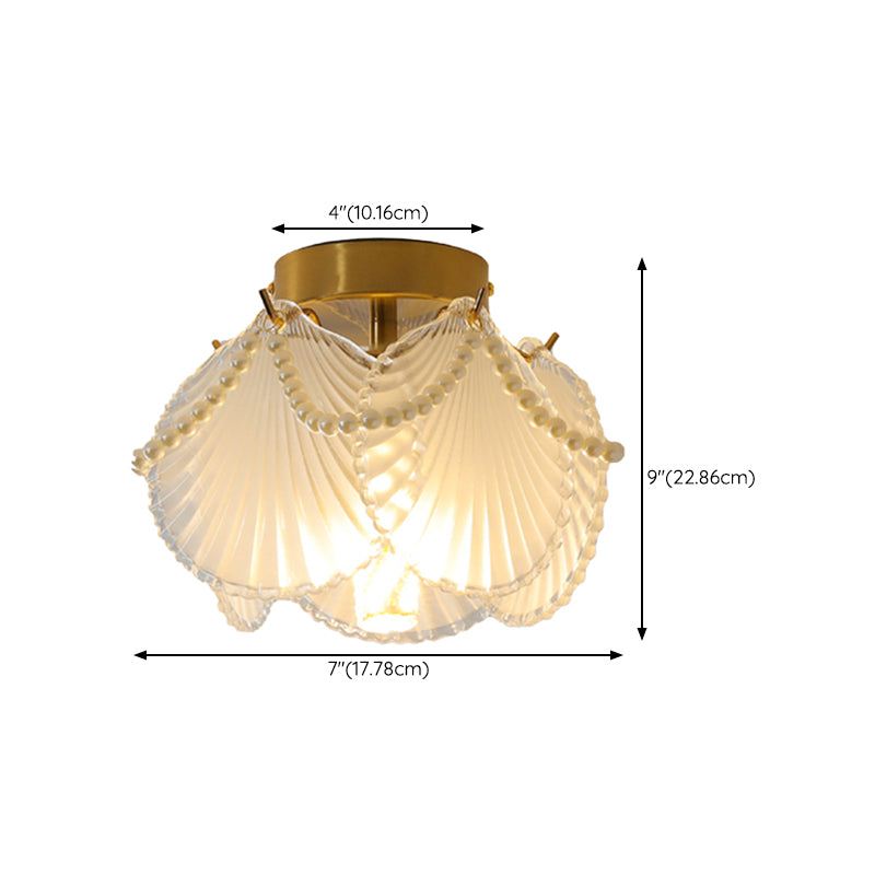 Modern Simple Ceiling Light Geometry Shape Ceiling Lamp with Glass Shade for Bedroom