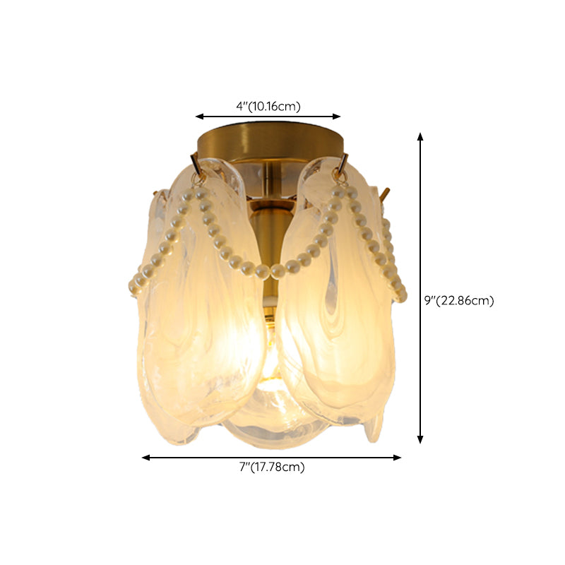 Modern Simple Ceiling Light Geometry Shape Ceiling Lamp with Glass Shade for Bedroom