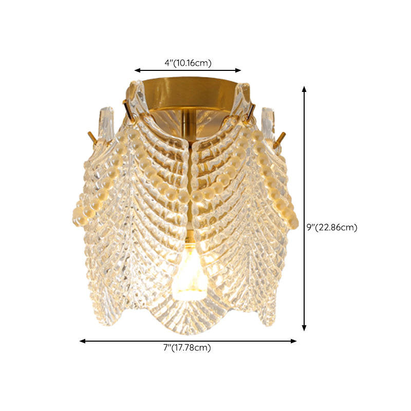 Modern Simple Ceiling Light Geometry Shape Ceiling Lamp with Glass Shade for Bedroom