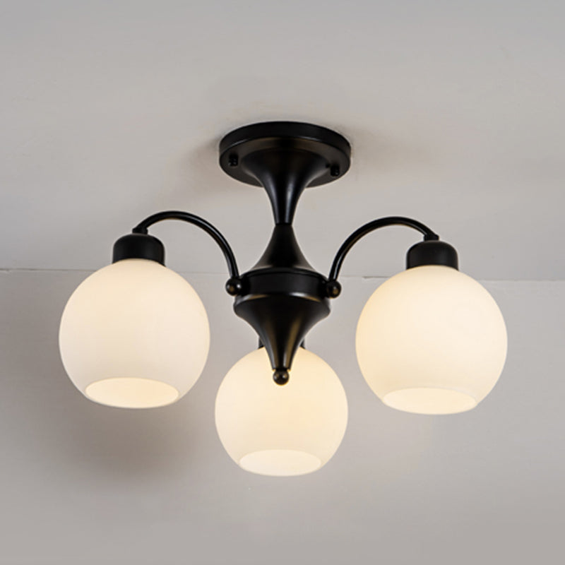 Modern Simple Ceiling Light Ball Shape Shade Iron Ceiling Lamp for Bedroom