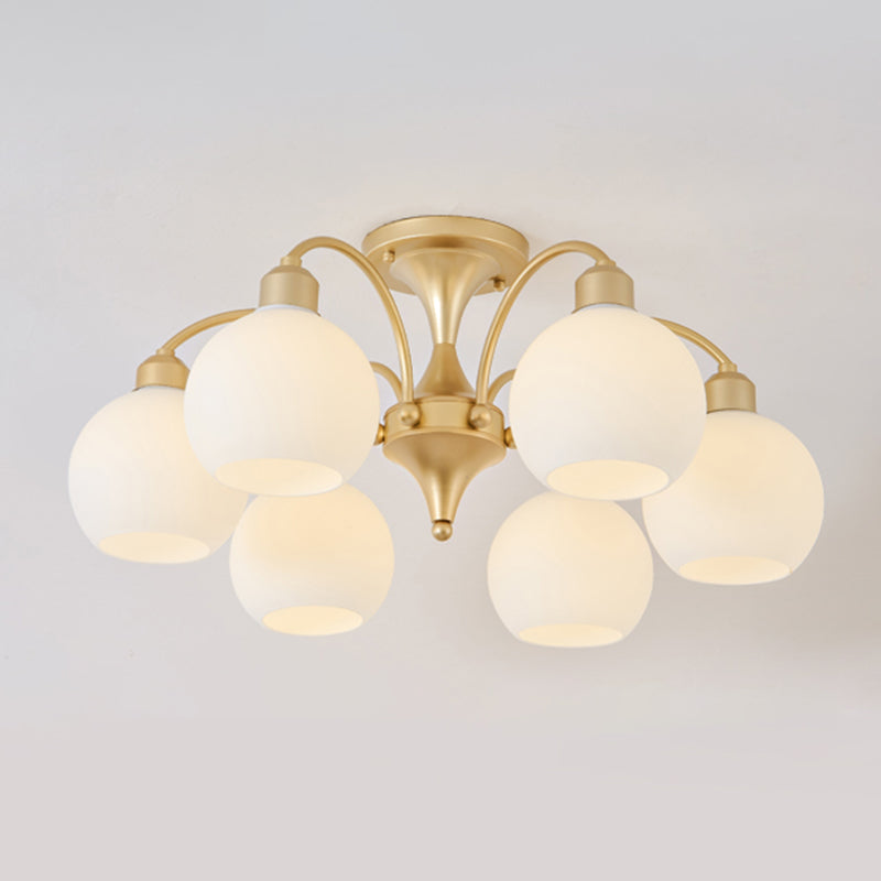 Modern Simple Ceiling Light Ball Shape Shade Iron Ceiling Lamp for Bedroom