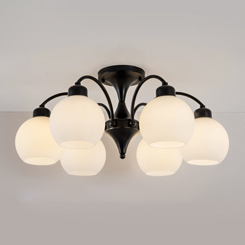 Modern Simple Ceiling Light Ball Shape Shade Iron Ceiling Lamp for Bedroom