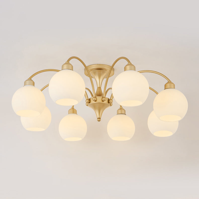 Modern Simple Ceiling Light Ball Shape Shade Iron Ceiling Lamp for Bedroom