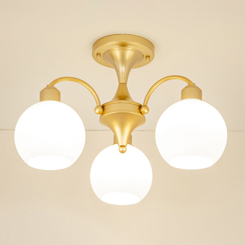Modern Simple Ceiling Light Ball Shape Shade Iron Ceiling Lamp for Bedroom